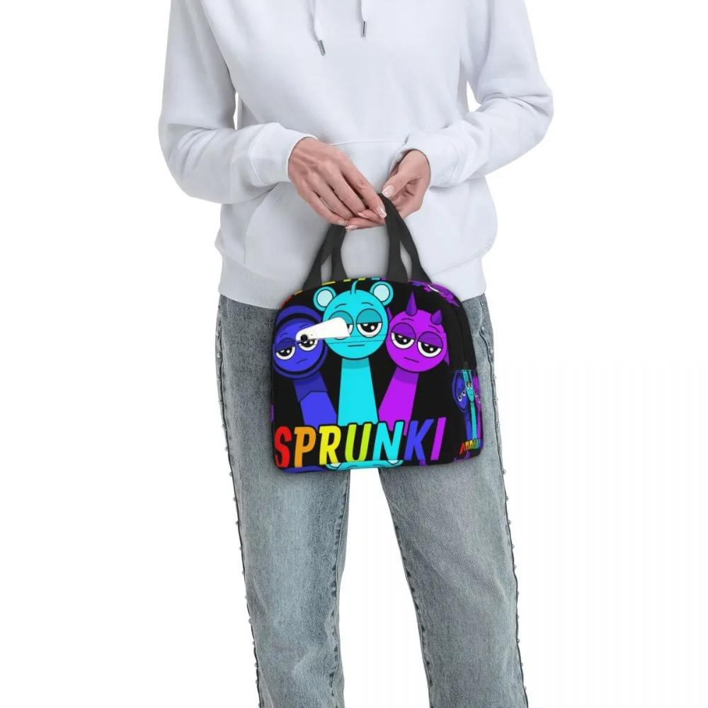 All My Sprunki Toys Game Insulated Lunch Bag for Women Kids Portable Food Boxes Thermal Lunch Box Tote