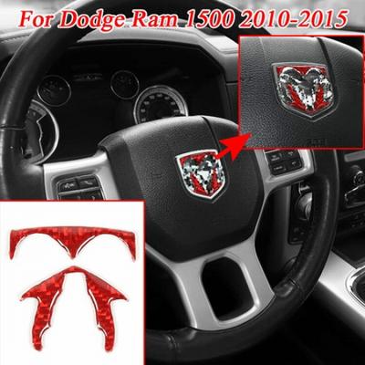 Red Carbon Fiber Console Steering Wheel Center Cover For Dodge Ram 1500 2010-15