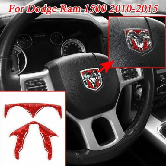 Красная карбоновая центральная крышка консоли и рулевого колеса для Dodge Ram 1500 2010-15