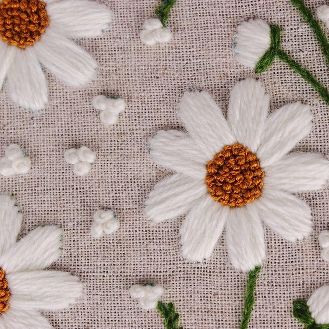 Daisy Small Fresh Handmade Diy Fabric Novice European Embroidery Flower Material Package Kit Needle And Thread Set Life