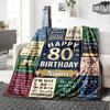 Happy 80Th Birthday Throw Blanket Soft Cozy Perfect For Sofa Couch Office Bed Picnics For All Occasions Cozy Home Lovers Unique Gift For Family And