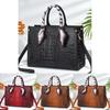 Pu Crocodile Pattern Tote Bag For Women With Zipper Closure And Multiple Pockets
