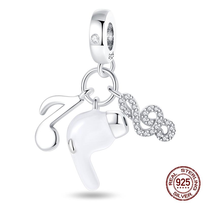 Original Design Kopfhörer Anhänger Kupfer Charm Perlen Passen Original Marken Armband Frauen DIY Schmuck Geschenk Herstellung