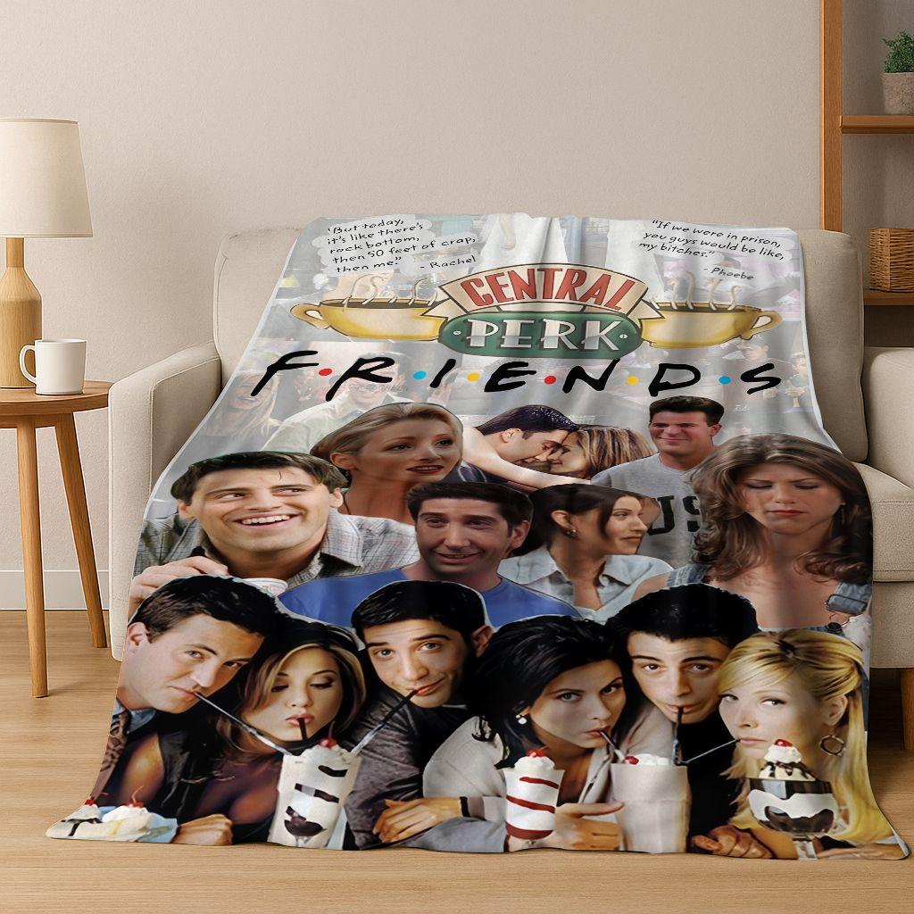 Classic Friends Central Perk TV Flannel Blanket,Cozy Soft Throw Blanket for Home Bedroom Bed Sofa Picnic Office Cover Gift Kid