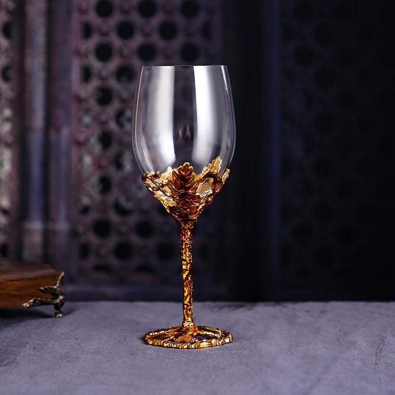 350ml Creative Crystal Glass Wine Glass Decanter Set European High-footed Cocktail Wine Glass Set Gift Box Wine Set Wedding Gift