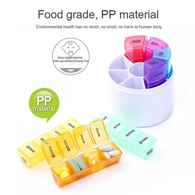 Portable 7 Days 28 Grids Weekly Colorful Pill Case Storage Box Travel Medicine Box Holder Tablet Organizer Medicine Pill Box