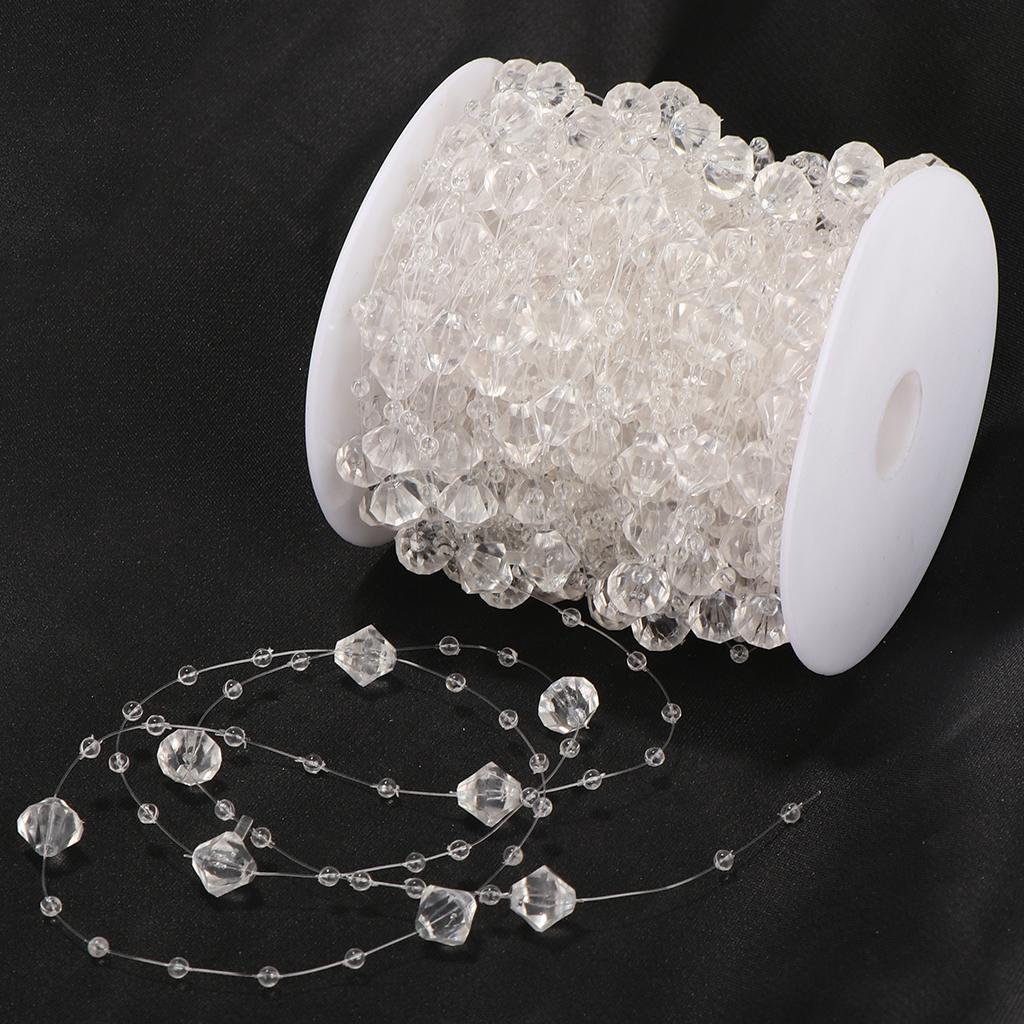 30m Crystal Strands Chain Trim Garland Beads for Wedding Party Decoration