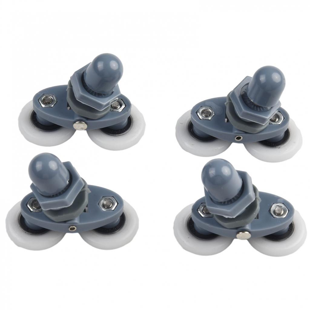 4x Twin Bathroom Shower Door Rollers Sliders Noise Free and Low Noise Sliding