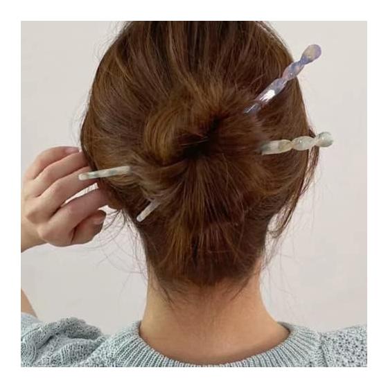 Tortoiseshell-style Stick Hairpin, Simple Hair Accessory, Yukata, Wisteria Flower, Pearl