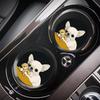 2PCS Car Water Cup Mat Cute Dog Cup Mat Circular Universal Anti Slip Shock Absorbent Creative Automotive Interior