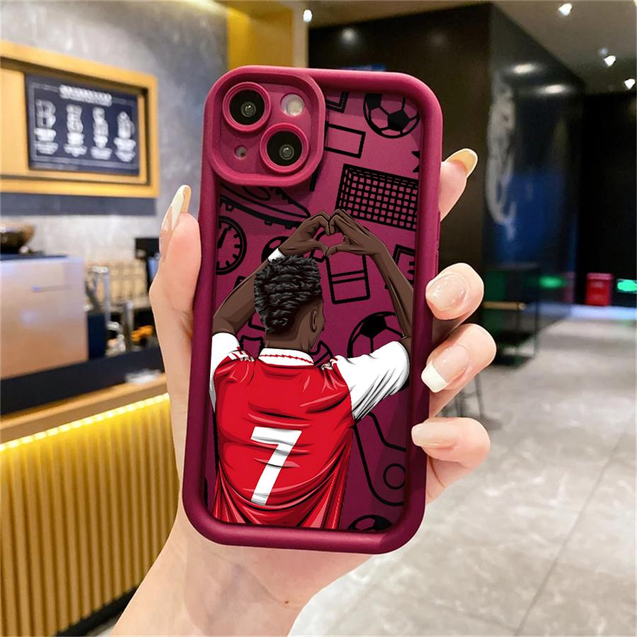 Soft TPU Phone Case for iPhone 14 Pro 14 11 12 Mini 15 Plus 16e 13 Pro MAX 11 XS XR 16 Plus Cartoon Football Number