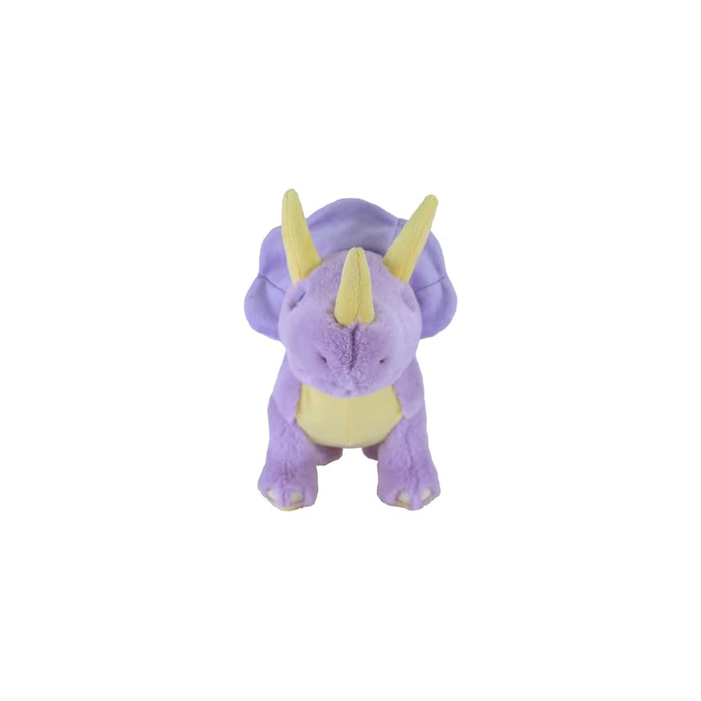 Sun Lemon Fluffies Rainbow Triceratops Plush Toy Light Purple 14x32x23cm Cute Dinosaur for Kids