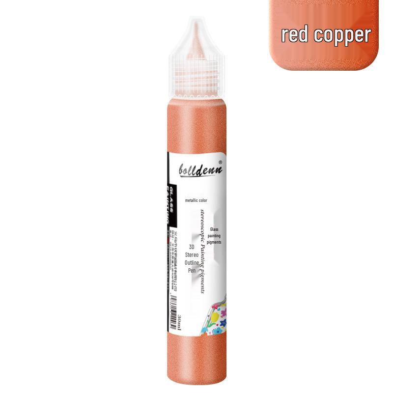 30ml Gold 3D Glass Paint Pen - Waterproof, No-Bake Acrylic for DIY.