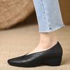 Simple and soft hollow hole shoes medium heel women's shoes 2025 spring and summer new pointed one pedal wedge heel fashion sandals