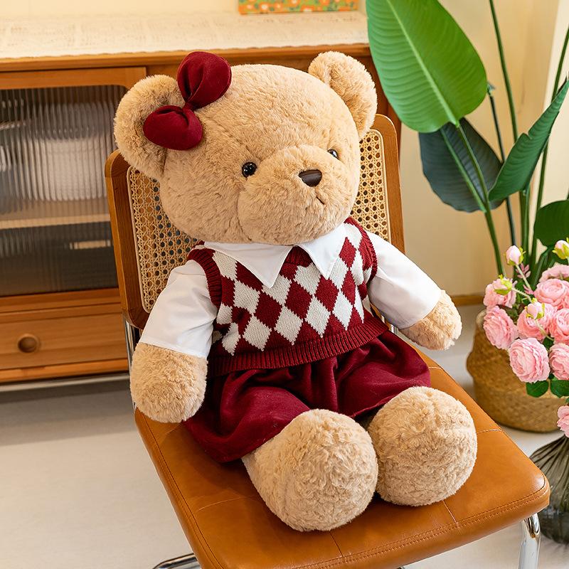 

Teddy Couple Sweater Bear Doll Filling Plush Toy Birthday Gift Cute Home Girl Girl,45cm/17.72in