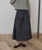 AKEIT Layered Long Skirt_Charcoal Gray