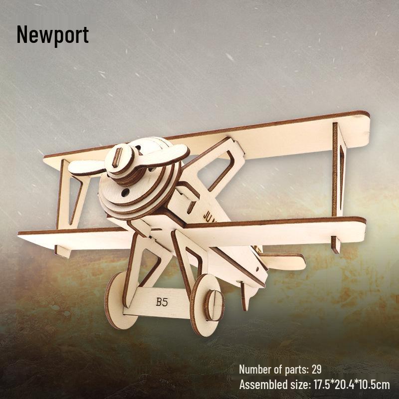 Wooden 3D Airplane Puzzle Educational DIY Toy for Children