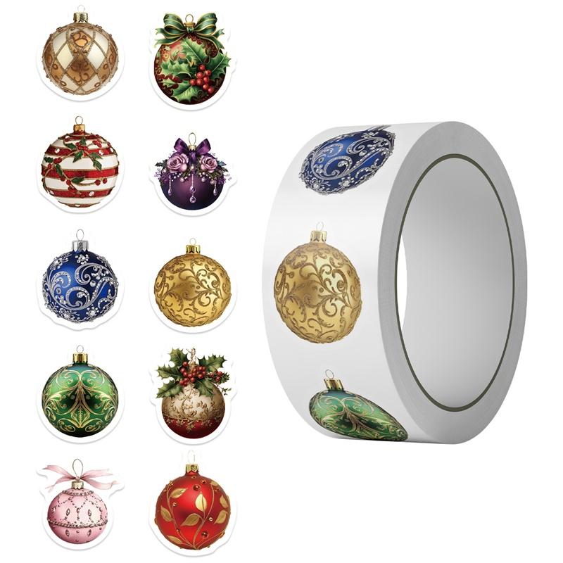 500PCS Cartoon Christmas Bell Thank You Sticker Aesthetic Labels Sealing Stationery DIY Decoration Scrapbooking Supplies