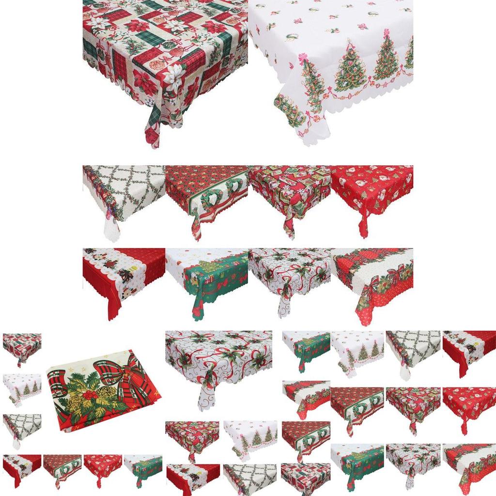 Fashionable Christmas Tablecloth Rectangular Polyester Holiday Home Decoration 150x180cm