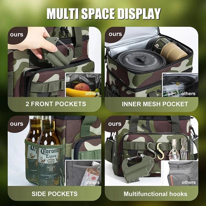 Thermal Picnic Cooler Backpack Refrigerator Outdoor Camping Insulated Bag Travel Beach Beer Leak-proof Food Storage Bag