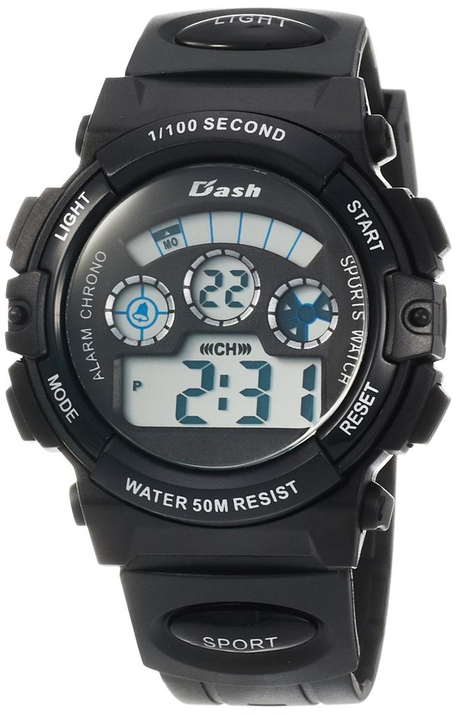 Arias ADWW17099-01 Men's Digital Dash Waterproof Multifunctional Backlit Urethane Belt Watch