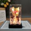 LED Preserved Lampshade with Transparent Cover Square LED Luminous Preserved Flower Cover Soap Bouquet