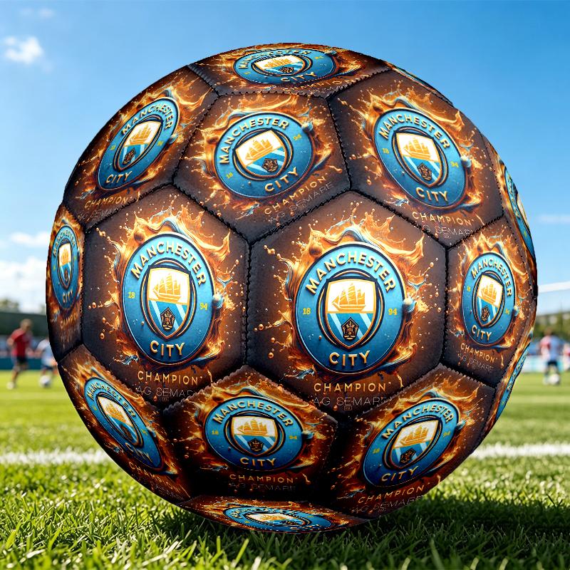 1 pz Pallone da Calcio Standard Taglia 5, Palloni da Calcio, Pallone da Calcio con Motivo Manchester United Manchester City, Cucito a Macchina, Pallone per Allenamento e Partita all'Aperto