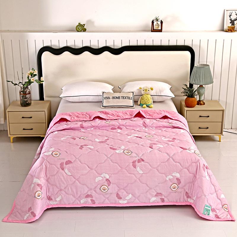 Summer Cool Gift Quilt Set: Washable Cotton Comforter & Thin Quilt