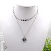 Retro Double-Sided Coin Pendant Necklace - Fashionable Layered Clavicle Chain