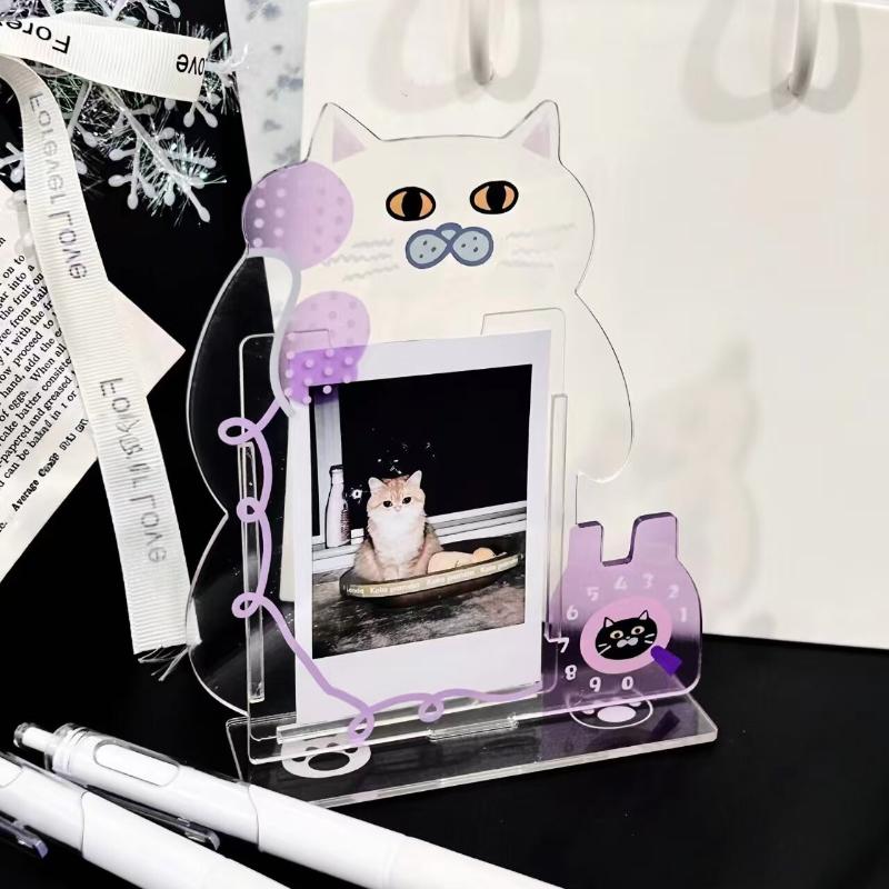 

1Pcs Cute Kitten Acrylic Photo Display Collection Frame 3-inch Pet Photo Frame Creative Desktop Decoration Ornaments