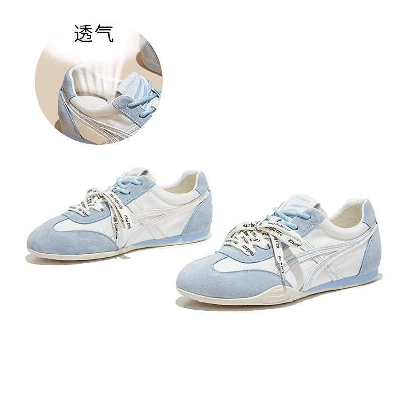 

Leather German training shoes women s spring new retro contrasting Forrest Gump shoes casual sports women s shoes versatile shoes children 35 синий