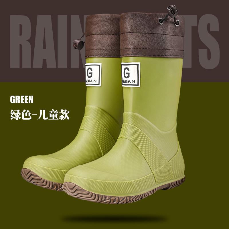 Japanese Rain Boots Parent-child Water Boots Men's and Women's Rain Shoes Non-slip Water Boots High Water Shoes Hiking Rubber Shoes