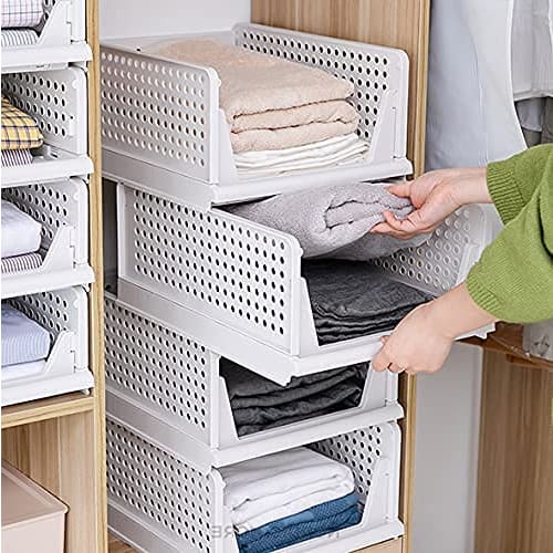 yazi Clothing Storage Case, Drawer, Closet Storage Case, Foldable Storage Box, Large Capacity 3-Tier Closet Storage Stand, Stackable Plastic Case for