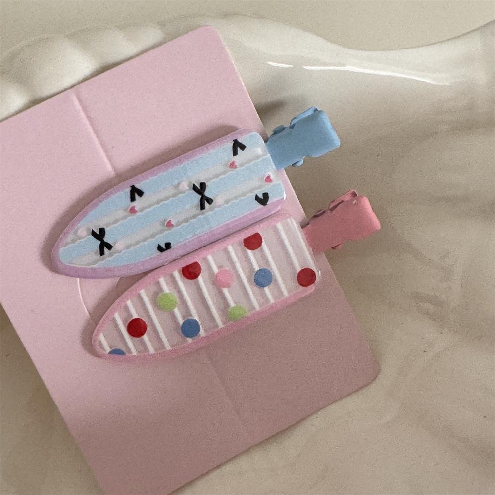 Set of 2 Cute Floral and Polka Dot Duckbill Hair Clips