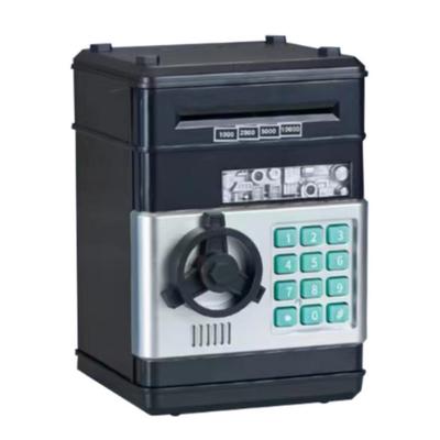 Tropchou Piggy Bank with Dial Lock ATM Security Password Bank Bills Coins Savings Automatic (Black)