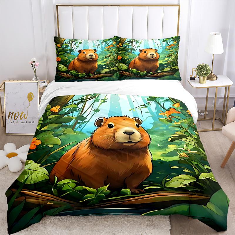 3pcs Anime Cartoon Design Duvet Cover Set with One Quilt Cover and Two Pillowcases (No Core) - Home Decor, Festival Gift, Polyester Fabric, Suitable f