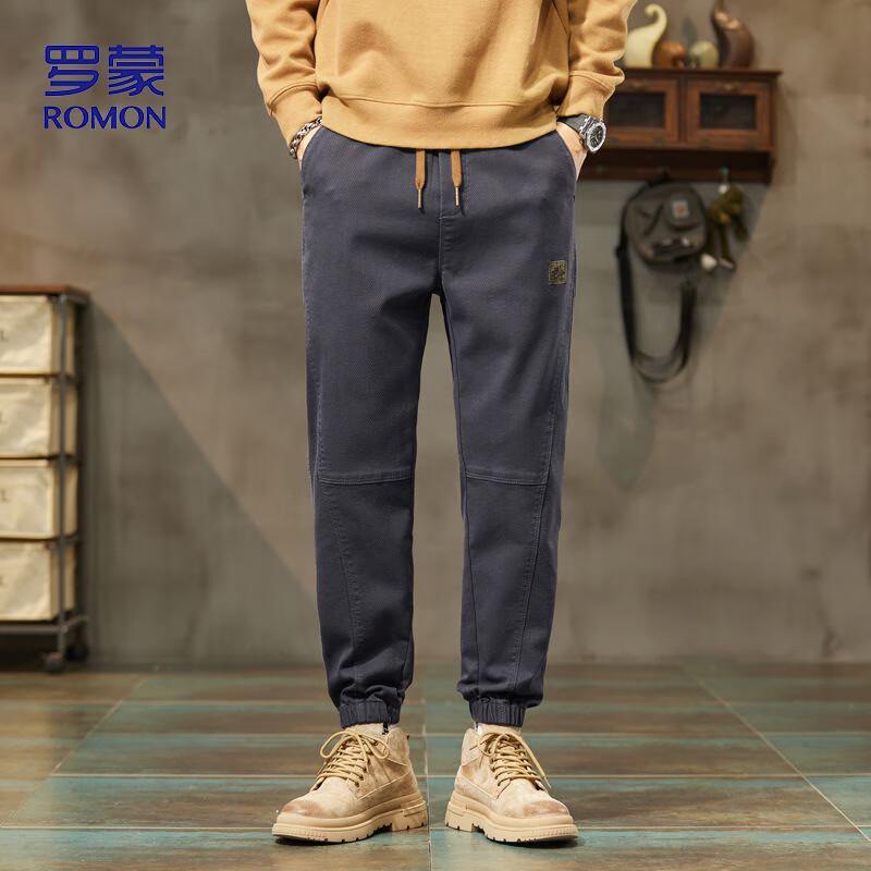 ROMON Men's Loose Fit Thickened Casual Cargo Pants