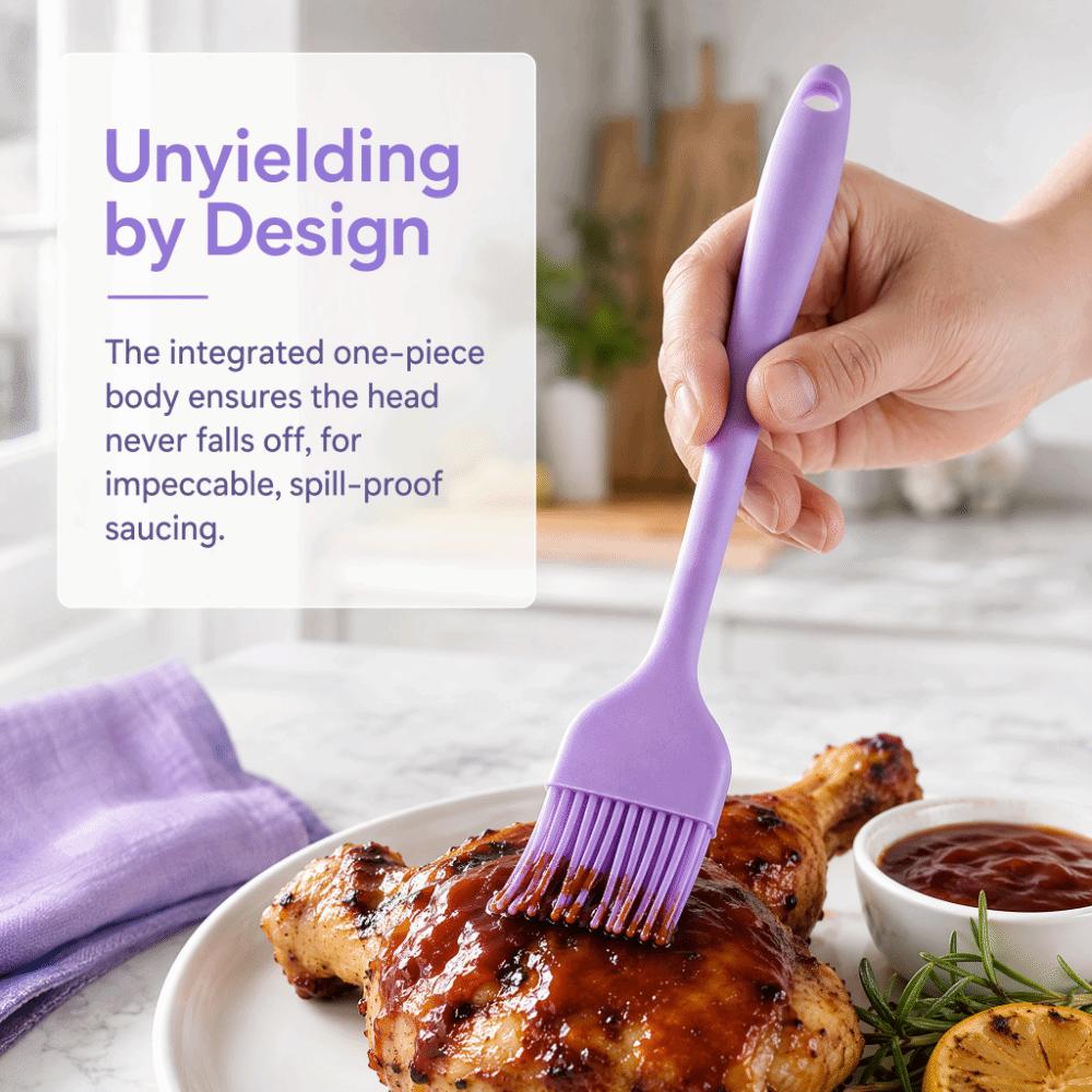 3pcs Food Grade Silicone Kitchen Food Brush Hanging Hole Baking Brush Cooking