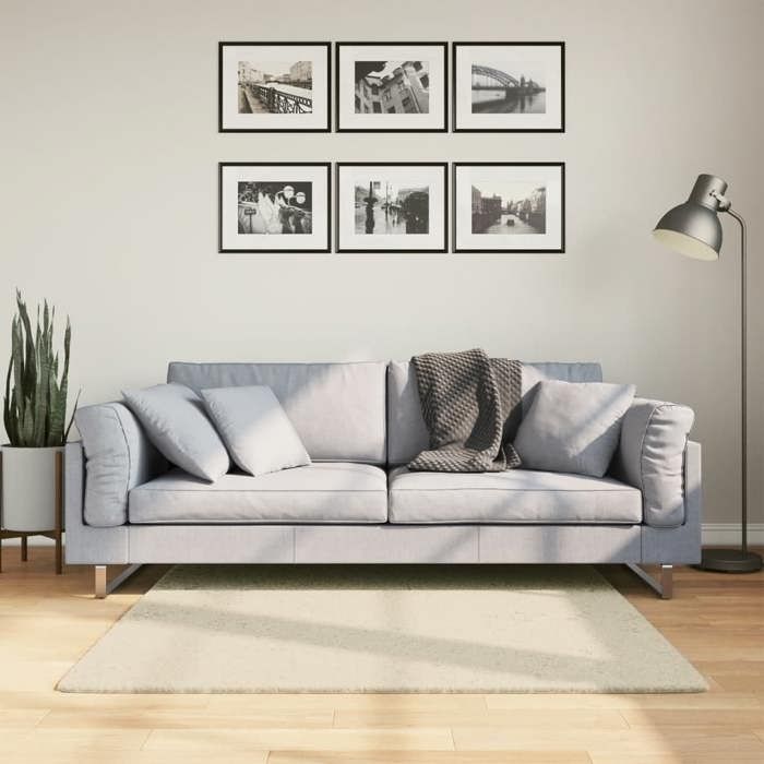 VidaXL HUARTE Soft and Washable Short-pile Rug Cream 120x120 Cm 375037