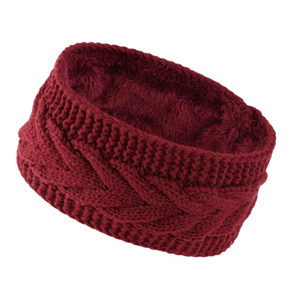

Fashion Warm Winter Headbands Wide Edge Thicken Headscarf Windproof Elastic Hair Band Girls червоний