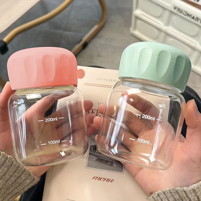 10,2 Unzen Mini-Wasserflasche, Kunststoff, durchsichtiger Milchbecher, tragbare, wiederverwendbare Trinkbecher, Sommer-Trinkgeschirr, Reise, Outdoor, Geburtstagsgeschenke