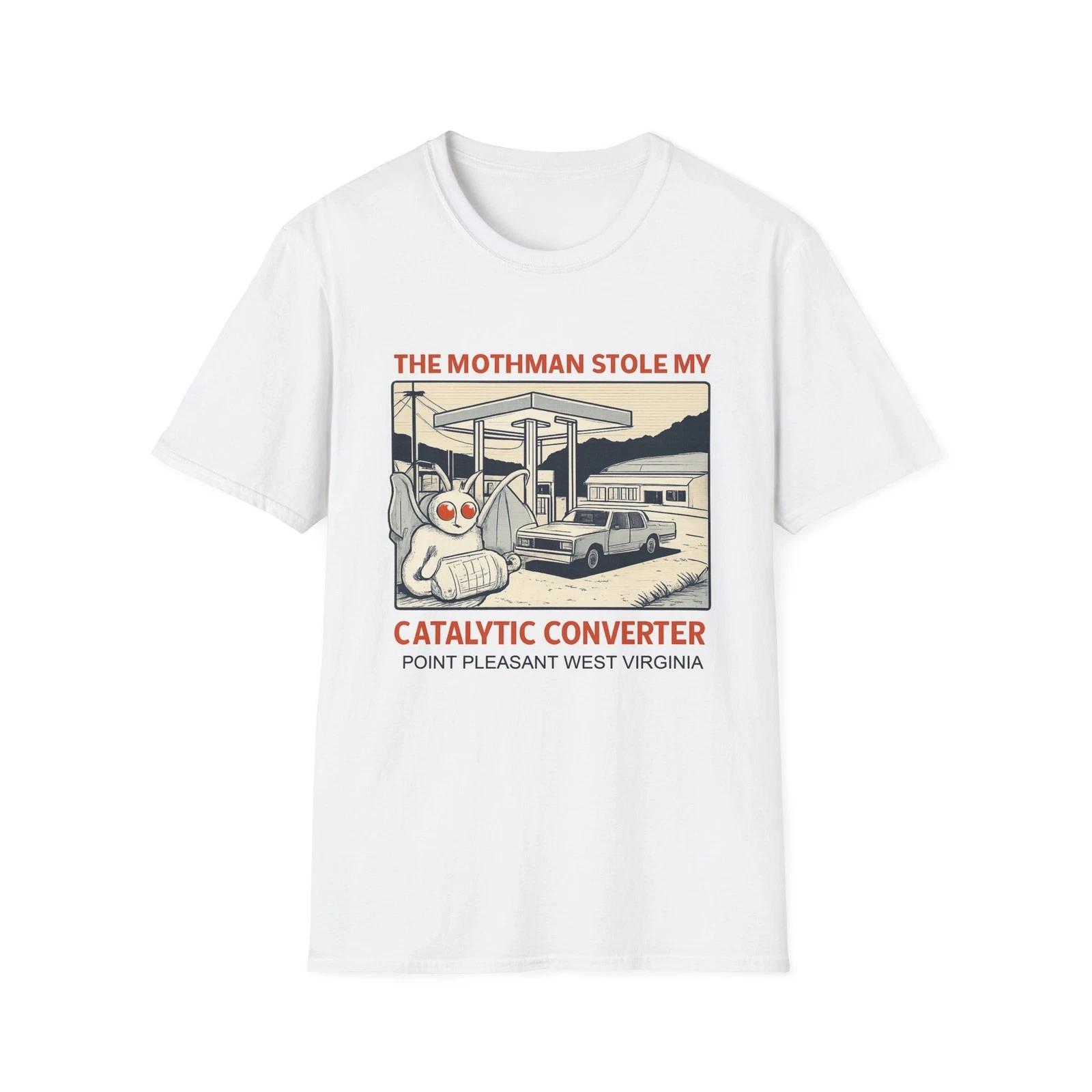 Men s and Women s T-shirts Mothman Stole My Catalytic Converter T-Shirt | Cryptid Humor L