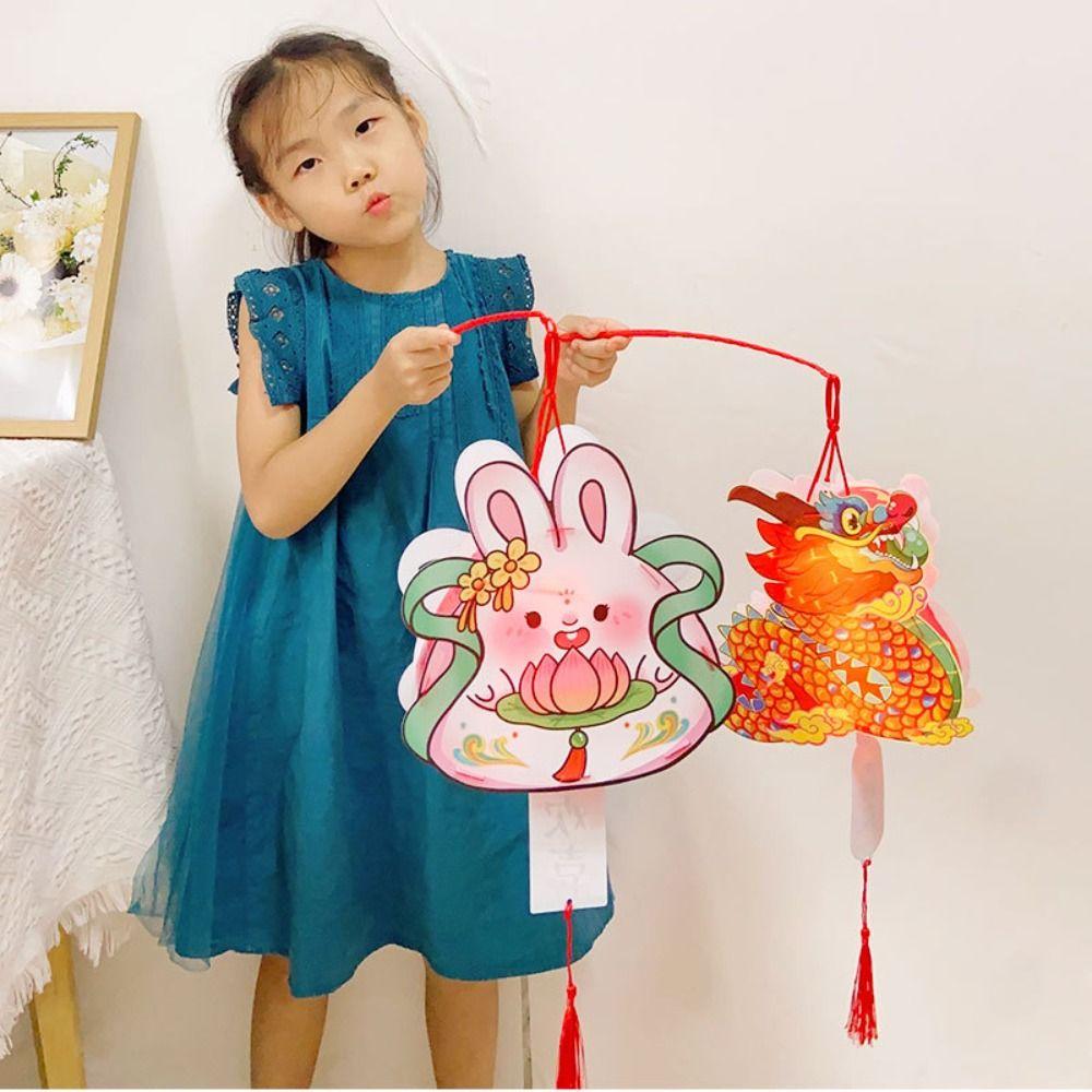 Chinese Style Mid-Autumn Rabbit Lantern Handmade Antique Lantern LED Lantern Toys  Lantern Festival