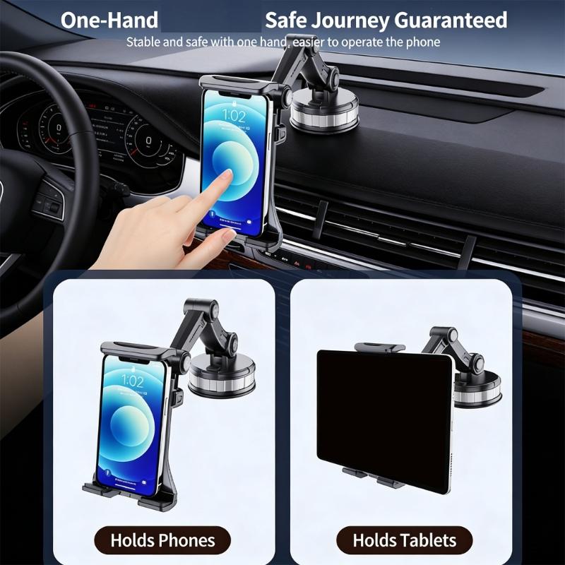 Phone Tablet Holder for Phone 17 16 Car Dashboard Mount Cellphone Holder Rotating Suction Cup Phone Stand