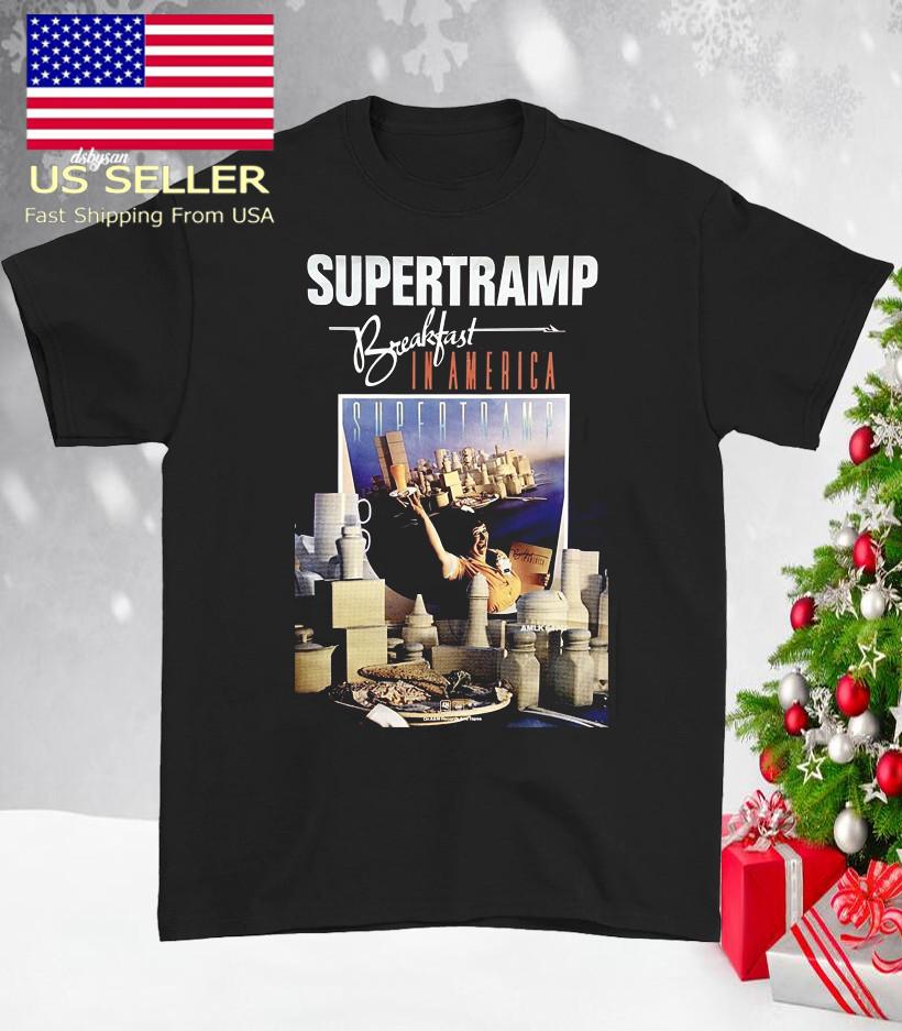 Supertramp band Breakfast in America T-shirt black short sleeve XX80 Unisex T-Shirt XXL