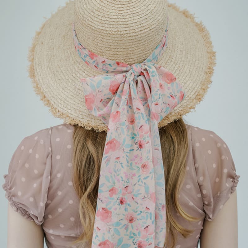 Meminn Flower Raffia Summer Panama Hat