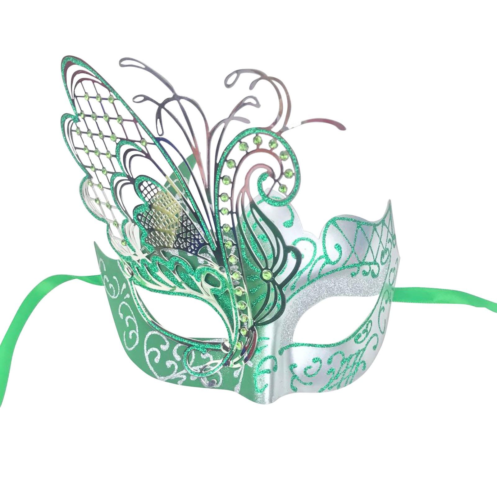 Карнавальные маски для вечеринок Карнавальные металлические маски Инкрустированные бриллиантами железные маски-бабочки для мужчин и женщин One Size