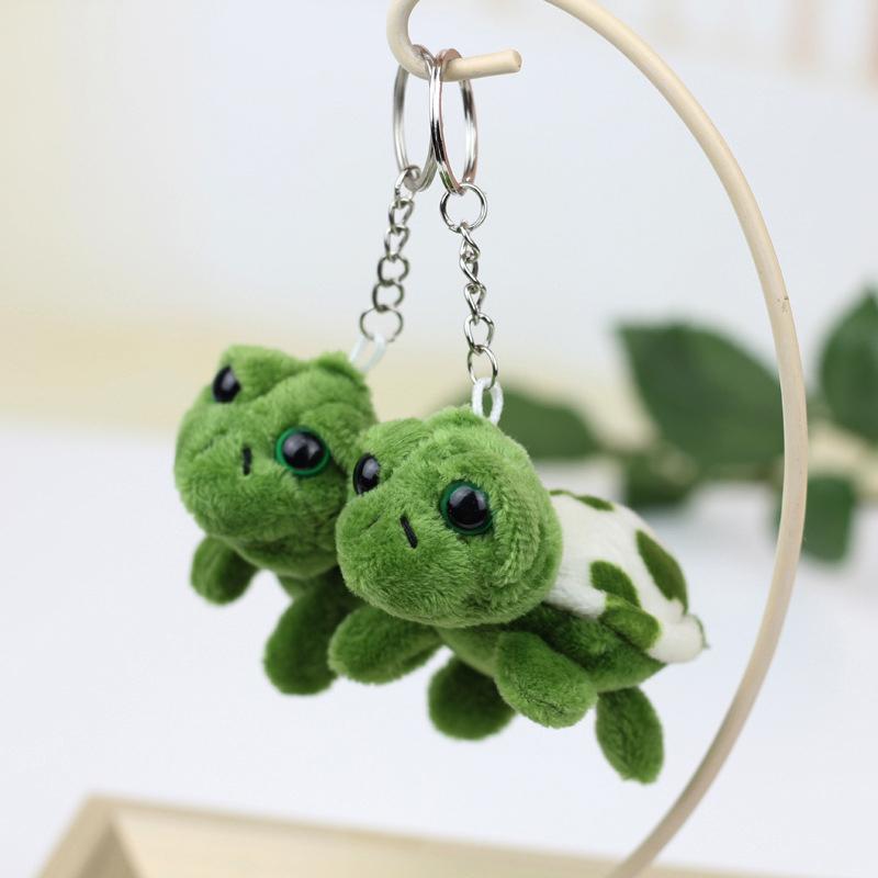Cute Cartoon Mini Turtle Doll Keychain Pendant Girl Woman Bag Doll Plush Toy Key Ring Jewelry Small Gift Sea Animal Charm