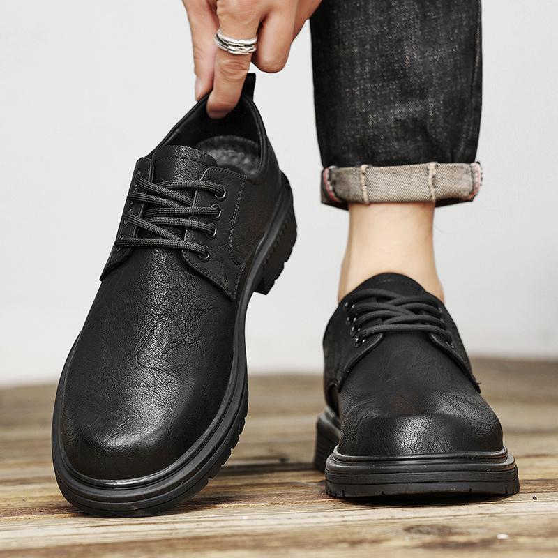 Модные мужские туфли из натуральной кожи на шнуровке — фото 5