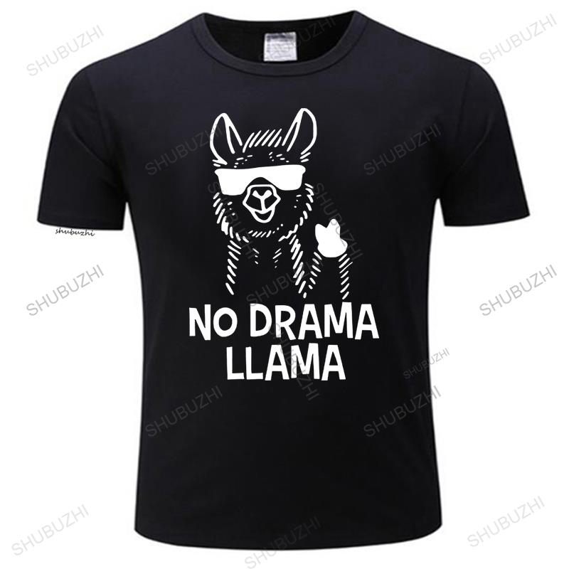 No Drama Llama Funny Unisexs TShirt Harajuku Tee Shirt Fashion TeeShirt Unisex Cotton Brand Short Sleeve Male Round Neck Teeshirts